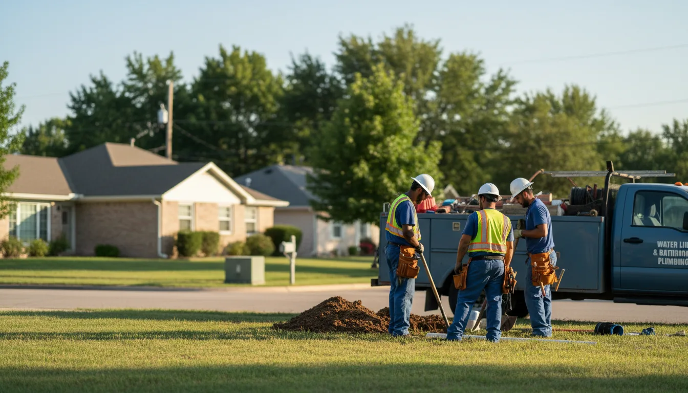 Residential water line and bathroom plumbing service in Crowley, TX
